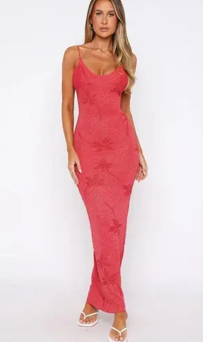White fox  Red Maxi Dress - Image 1