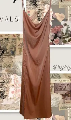 Cider Women’s Slip Dress Blush Pink with side Slit Size M