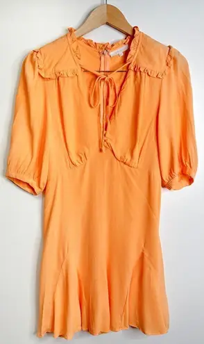 Olivaceous  Romper Size Medium Womens Orange V Neck Tie Front 2/4 Sleeve - Image 1