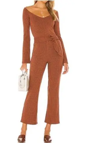 Song of style knit top and flare pants rusty brown set small women