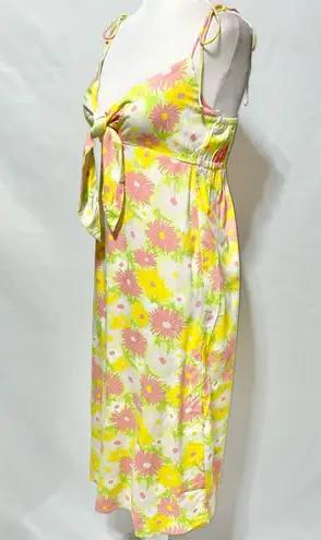 Miss Selfridge New Floral Print Tie Strap Side Slit Midi Dress Petite Size 2