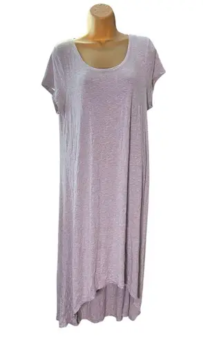 H by Halston Hi-Low Midi T-Shirt Dress Gray Heather MP