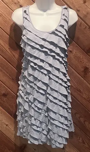 Alfani ruffle stretchy pullover sleeveless mini dress scoop neck medium