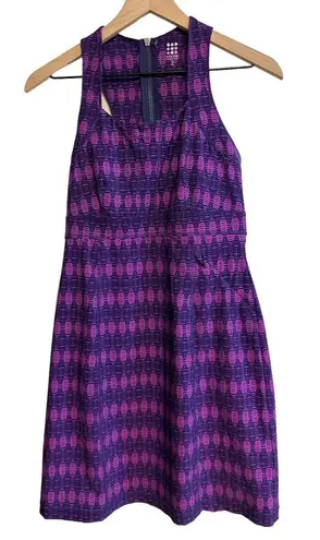Title Nine Dress Size 2 Nimblene Purple Racerback Built in Bra Back Zip Pocket