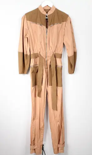 Sea New York Gabriette Clay Balloon Sleeve Belted Utility Jumpsuit New Orange Size 0