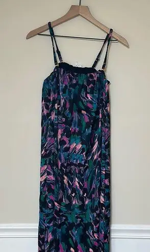 Soma Oversized Multicolor Sleeveless Maxi Dress With Built In Bra Size Small Blue