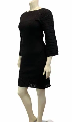 W By Worth  Women Black Casual Long Sleeve Dress