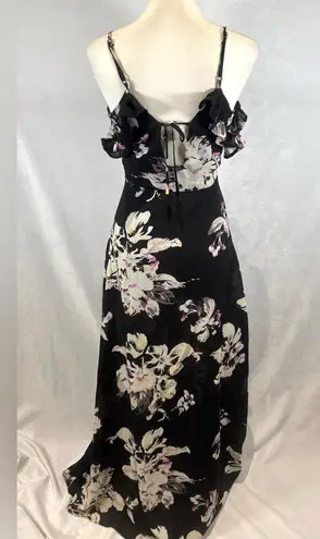 BANJUL Beautiful off shoulder ruffle floral faux wrap maxi dress size small