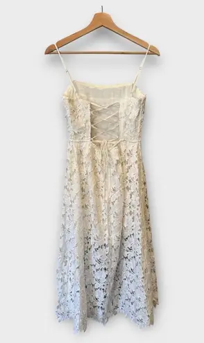 NWT ASTR the Label Joyce Linen Blend Lace Midi Dress Size Small White