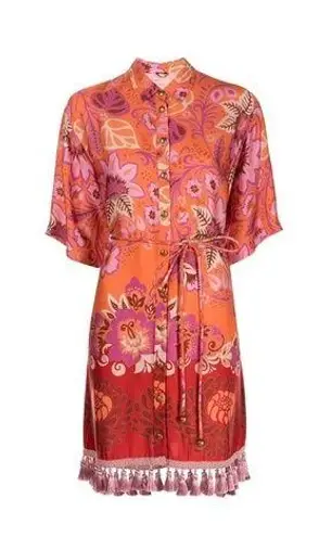 Alexis 🆕  Emotion Floral Shirt Dress in Orange Blossom Sz L