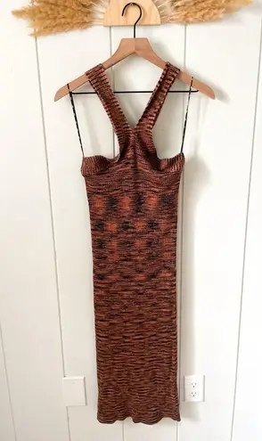 DKNY  Ribbed Halter Stripe Bodycon Dress Medium