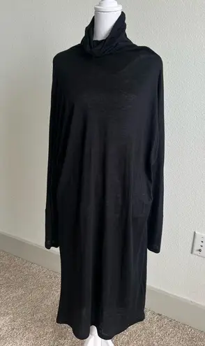 IRO Black Maxi semi sheer turtleneck dress