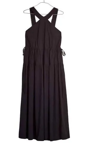 Madewell  Lake Crinkle Plus Poplin Halter Tiered Midi
Dress Size 14