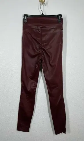 Level 99 Faux Leather Coated Legging Pant Red