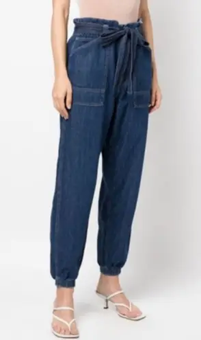 Polo Ralph Lauren Women Dresla Wash Belted Denim Jogger Pant NWT W1523 Sz 25 Blue