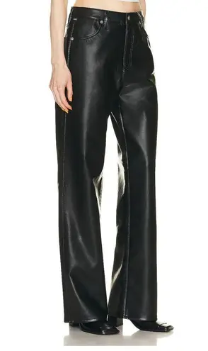 Citizens of Humanity  Leather Trouser Pant Black Size 26 Wide Leg Designer NEW