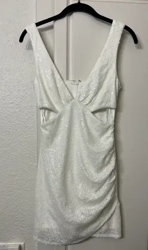 Lulus White Sequin Mini Dress