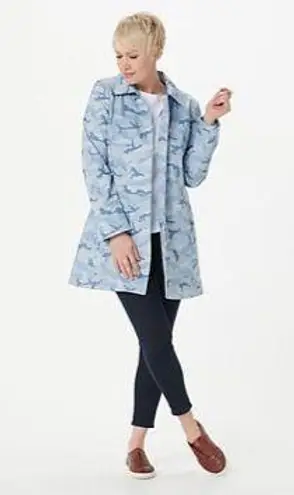 Dennis Basso Water Resistant Camo Printed Button-Front Jacket A395873 QVC 1X NWT