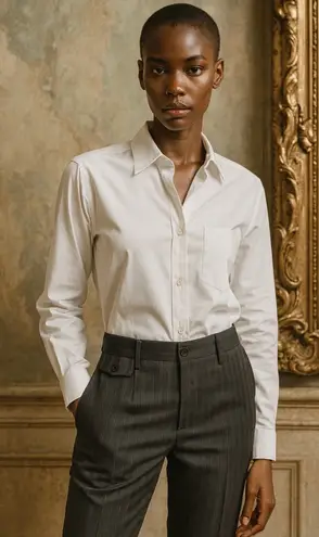 DOLCE&GABBANA Pinstripe Wool Dress Pants Career Made in Italy size 50/34 (L) Gray