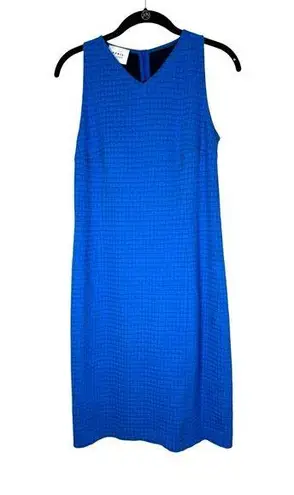 Akris Punto Sheath Dress Blue Sleeveless Knee-Length Shift Career Office Sz 10