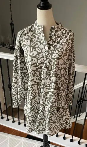 Elizabeth and James Green Floral Patterned Long Sleeve Dress Size Small