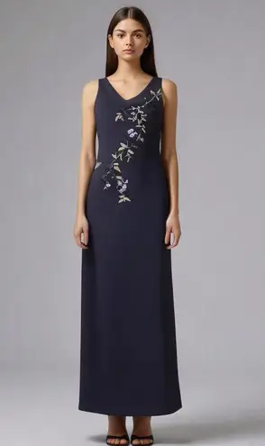 Maggy London NEW semi formal dress embroidered flowers humming bird motb