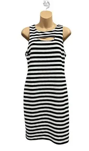 Freeway Apparel Freeway Black And White Striped Sleeveless Dress