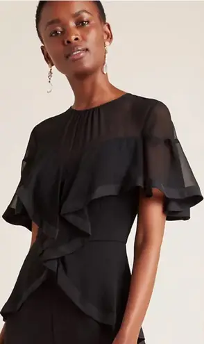 Anthropologie  Harlyn Amaris Black Flutter Jumpsuit NEW XS - Image 1