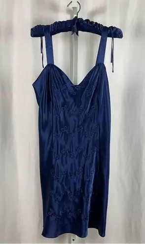 Erika Vintage Taylor Large Embroidered Satin Silky Slip Dress Lingerie Heart