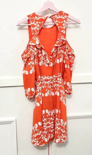 Whistles Adora Trailing Floral Occasion Dress Orange Size US 10
