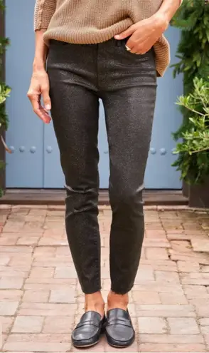 Frank & Eileen Sligo High Rise Skinny Jeans Women’s Size 27 Gold Glitter Waxed Black