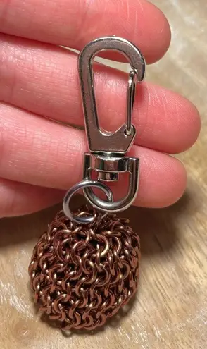 Small Bronze Chainmaille Ball Keychain