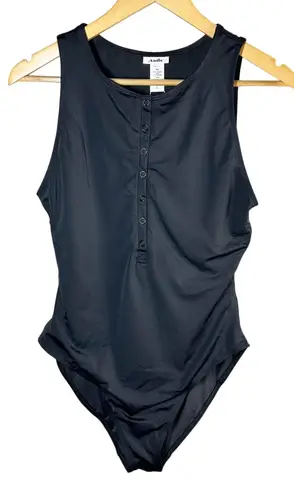 ANDIE Malibu Snap Front One Piece Swimsuit Black Size Large