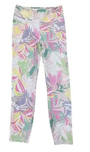 Bebe  Sport Pastel Floral‎ Tropical Athletic Leggings Size Large