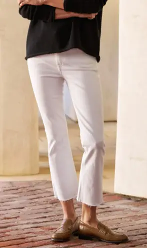Frank & Eileen Jeans Killian Cropped Flared Raw Hem White Size 26
