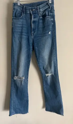 Mother The Hustler Ankle Fray Jeans 26 Blue