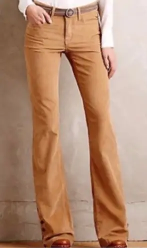 Pilcro The Stet Camel Corduroy Pants Women’s 25 Brown Stretch Slim Straight 33”