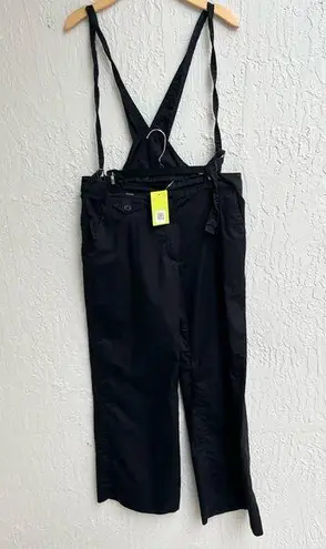 IXXS black wide leg pants with removable suspenders size 44/ 12