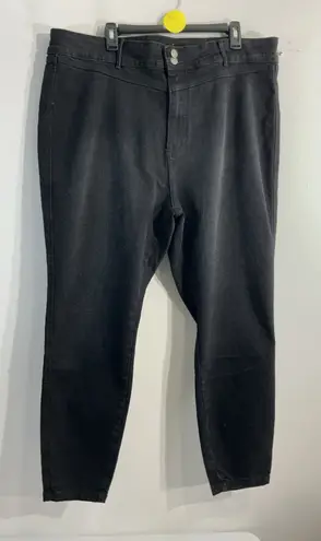 Forever 21 Womans  Denim Jeans 20 Black High Rise Zip Snap Front Close