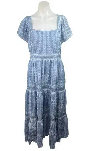 American Eagle  Outfitters Embroidered Square Neck Short Sleeve Flared Dress XXL