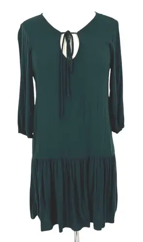 Michael Stars Keyhole Flounce Dress Dark Green Size XS