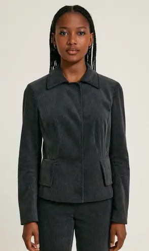 Akris Punto Women's Charcoal Gray Corduroy Designer Blazer Jacket size 6