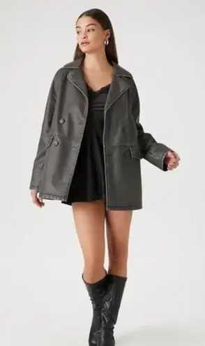 Forever 21 Faux Leather Double-Breasted Jacket