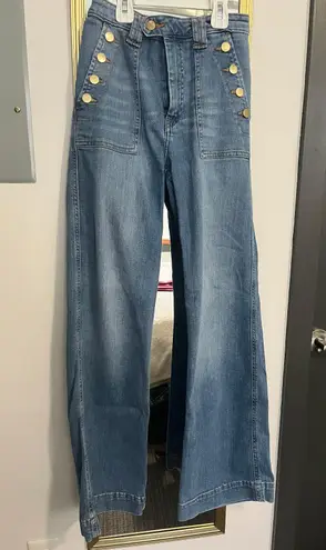 H&M H Wide Leg Flare High Waisted Jeans