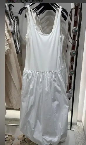 ZARA NEW  NEW WOMAN SS24 WHITE CONTRAST BALLOON MIDI DRESS SMALL REF:4661…