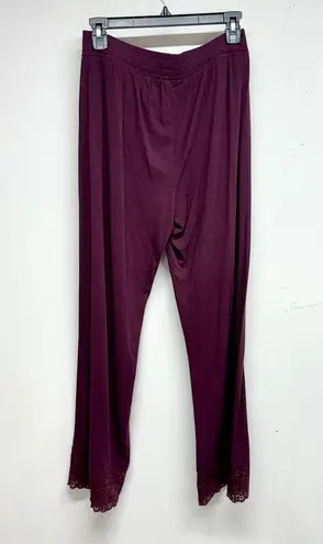 Soft Surroundings  Womens Purple Lace Flowy Flared Bottom Pants Size Small