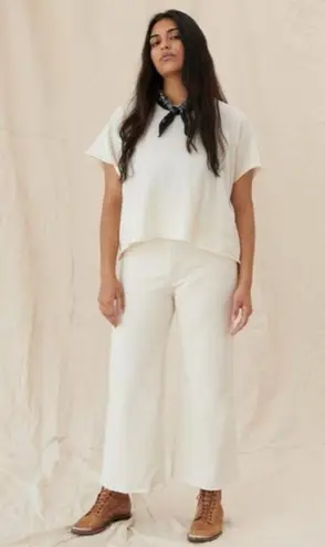 The Great Rider Wide Leg Jeans Stone Cream White Womens Size 28