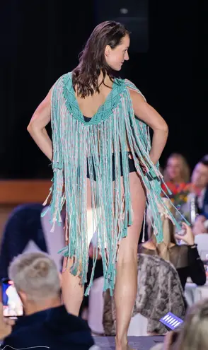 Original GoodVibeGoda Macramé Poncho Blue