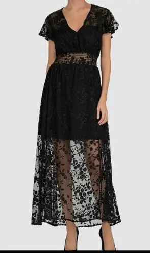 The Kooples Boho Tulle maxi dress smocked embroidered lace wedding bridal Sz3/L