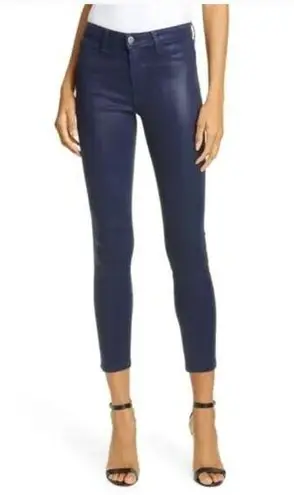 L'Agence  Jeans Womens 25 Blue Coated Margot High Rise Skinny Denim Cotton